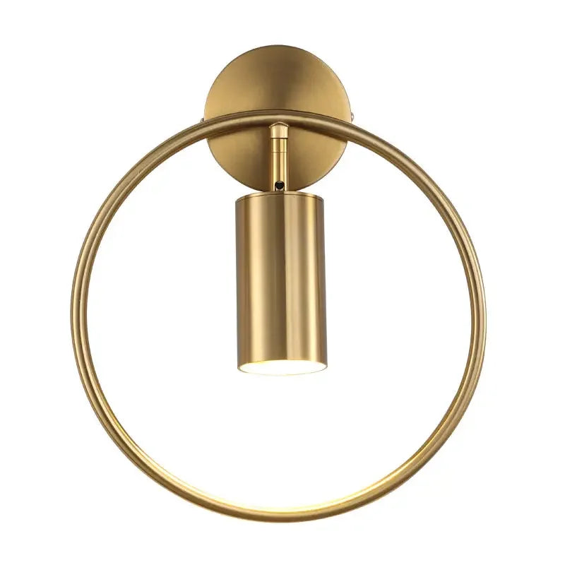 Adjustable LED Brass Gold Ring Wall Sconce Light for Home Hotel Bar