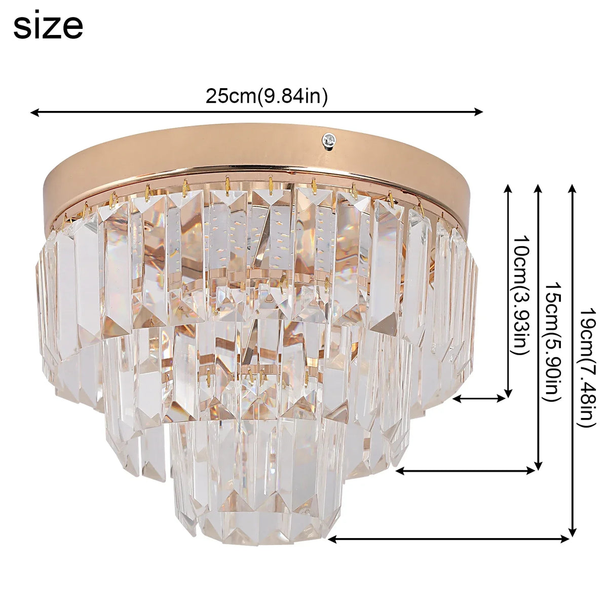 Crystal LED Ceiling Chandelier for Kitchen Island, Living Room, Dining Room Lighting