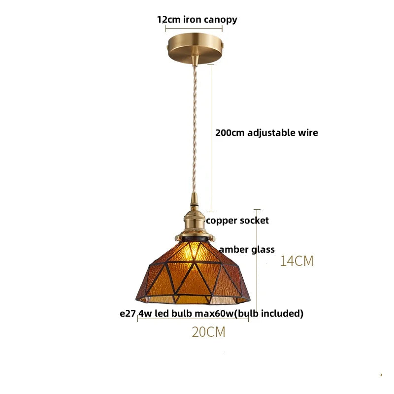 Afralia™ Blue Glass LED Pendant Light - Nordic Modern Hang Lamp