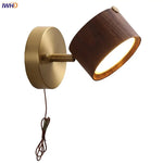 LED Wood Base Wall Sconce Modern Art Light Fixture for Living Room & Bathroom