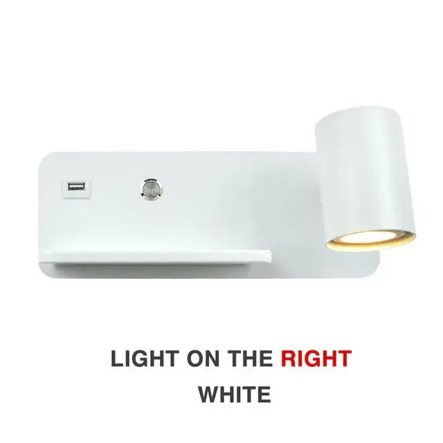 Wireless Charging Wall Lamp USB GU10 5W Switch Sconce for Modern Interior Lighting