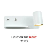 Wireless Charging Wall Lamp USB GU10 5W Switch Sconce for Modern Interior Lighting