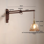 Modern LED Wall Lamp Wood Glass Nordic Bathroom Bedroom Living Room Light
