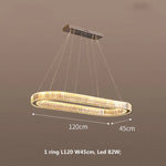 Crystal Chandelier Pendant Lights Dimmable LED Oval Lustre Hang Lamp