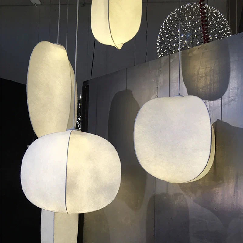 Silk Chandelier: Nordic Wabi Sabi LED Pendant Light for Home, Bar, and Dining Room