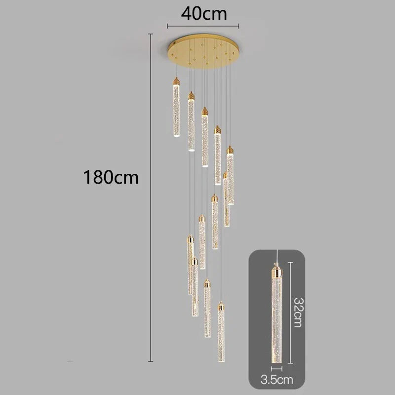 Nordic Home Decoration Stair Chandelier Living Room Dining Ceiling Light