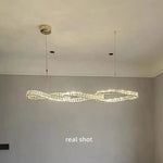 Luxury K9 Crystal Pendant Lights Gold Metal Hanging Lamp LED Suspension