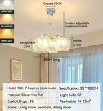 Iced Crystal Chandeliers: Nordic Milan LED Hanging Lights for Living Room
