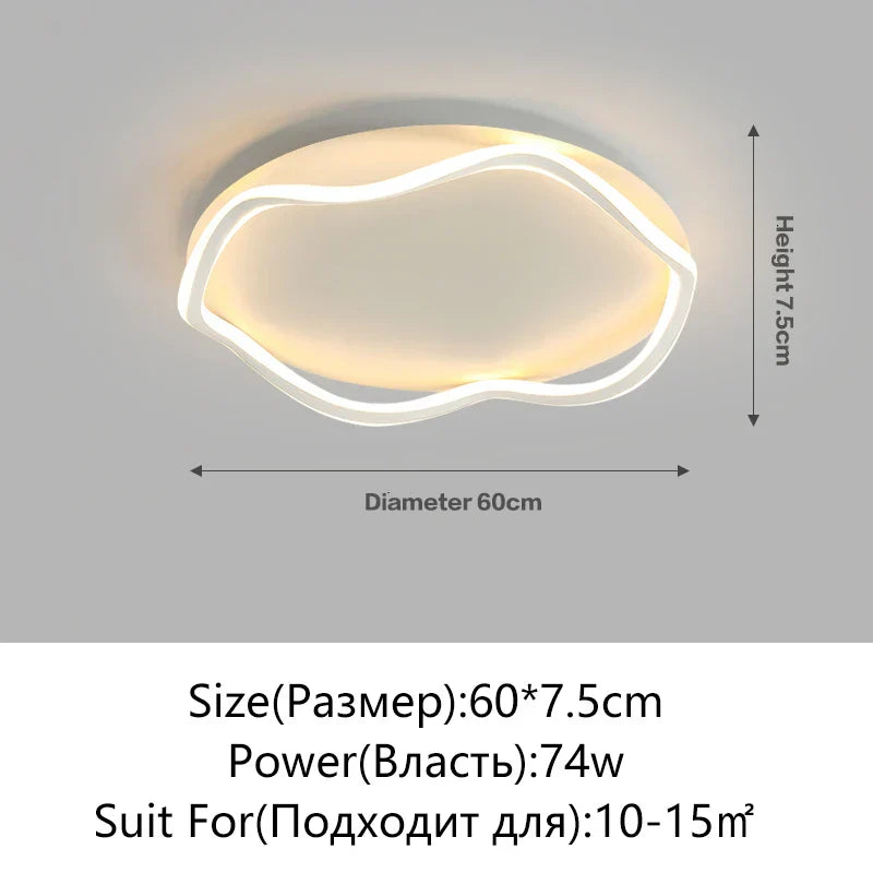 Modern Round LED Ceiling Lamp with Remote Control for Indoor Lighting