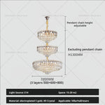 Luxury Crystal Chandelier for Duplex Villa Staircase and Living Room