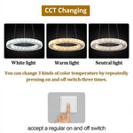 Crystal Ring Pendant Chandelier: Modern Ceiling Light for Living & Dining Room