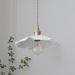 Walnut Wood LED Pendant Light with White Ceramic Knob Switch