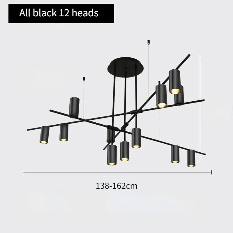 Modern Golden Metal LED Chandelier for Kitchen Dining Room Lighting
