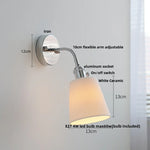 White Ceramic LED Wall Lights Adjustable Modern Bedside Lamp
