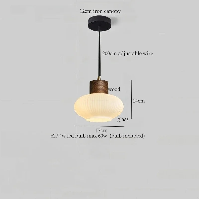 White Glass LED Pendant Lights for Modern Minimalist Decoration