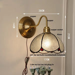 Glass Brass Wall Sconce LED Light Fixture for Dining Living Room