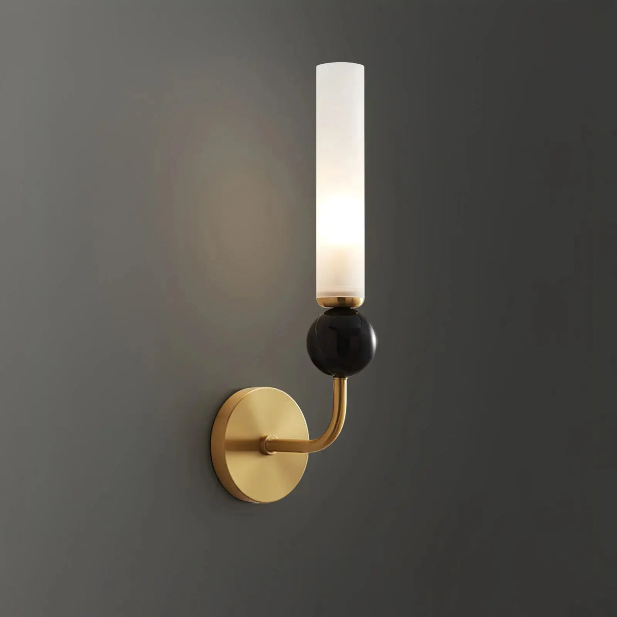 Modern Copper Base Glass Shade Wall Lamp for Living Room Lighting