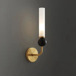 Modern Copper Base Glass Shade Wall Lamp for Living Room Lighting