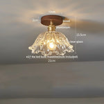Wood Glass LED Ceiling Lights Modern Luminaria De Teto for Home Décor