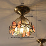 Tiffany Glass LED Ceiling Light - Modern Nordic Style Flush Mount Lamp