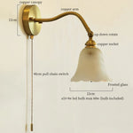 Afralia™ Glass LED Wall Light Fixture Bedroom Stair Living Room Bedside Lamp Vintage Copper