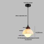 Afralia™ Marble LED Hanging Lights Wood Pendant Lamp for Indoor Home Decor