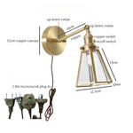 Nordic Glass LED Wall Sconce with Pull Chain Switch for Bedroom and Living Room