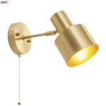 Nordic Copper LED Wall Lamp Pull Chain Switch Wandlamp