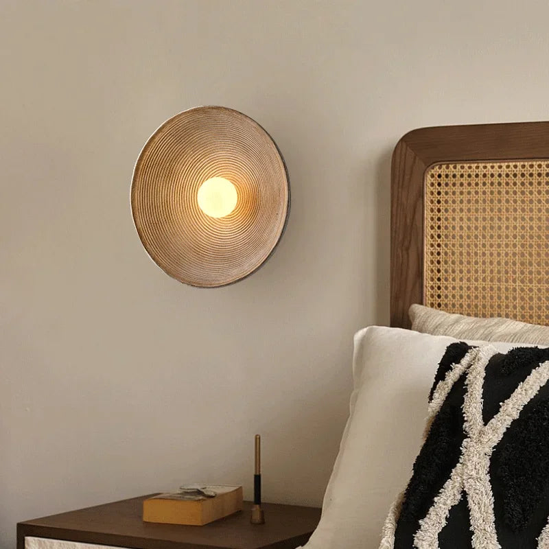 Japanese Style Bedside Sconces Wall Lamp for Retro Indoor Decor