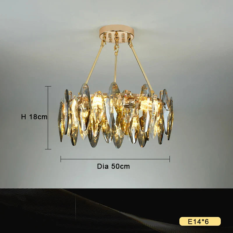 Crystal Chandelier Light: Modern LED Pendant Lamp for Bedroom & Living Room.