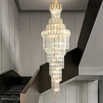 Light Luxury Rotating Crystal Chandelier for Villa Living Room