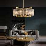 Dimmable LED Copper Glass Chandelier for Living Room