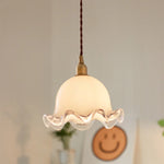 Copper Glass Chandelier LED Pendant Lights for Dining Room Bedroom Bar