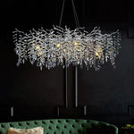 Luxury Crystal Chrome Chandelier Silver Gold LED Tree Branch Chandelier for Living Dining Room