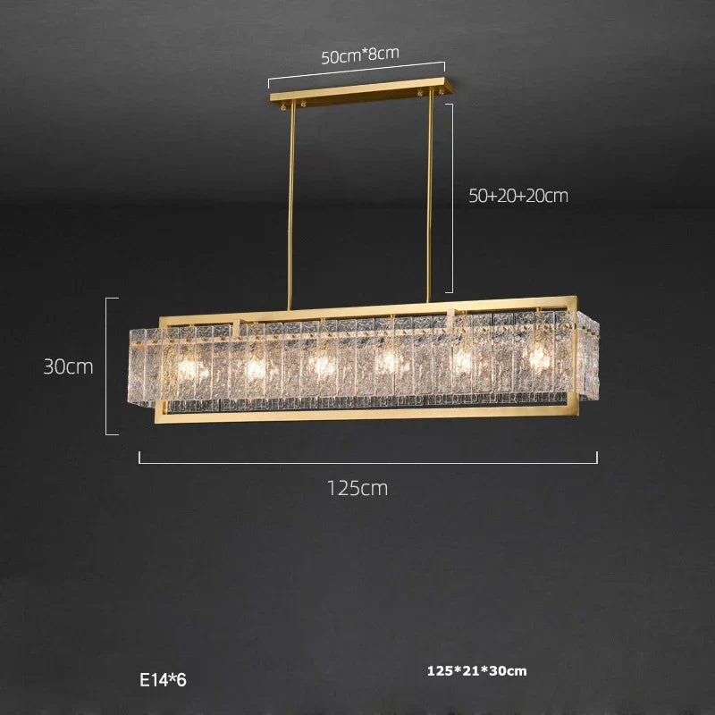 Copper Glass Pendant Light for Living Room & Foyer