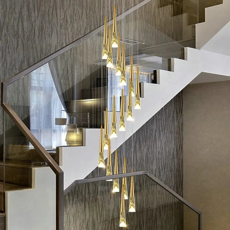Nordic Home Decoration Stair Chandelier Living Room Dining Pendant Lights Ceiling Lighting