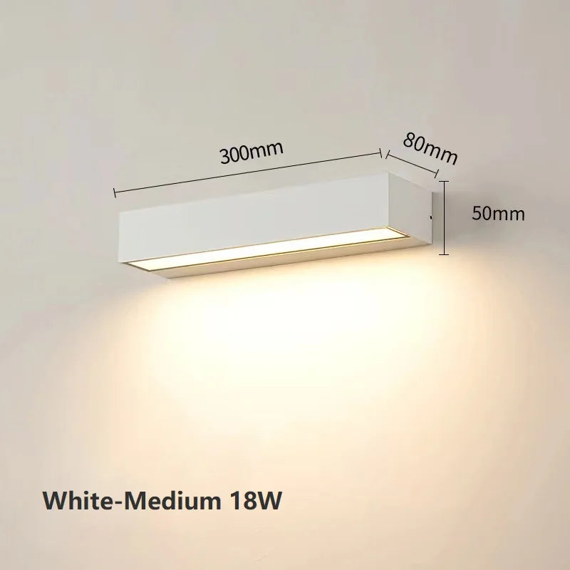 Outdoor Waterproof LED Wall Lights for Balcony Patio Garden Porch, Aluminum, 12W 18W 30W