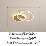 White Gold LED Chandelier for Living Room Study Parlor, Modern Indoor Lighting