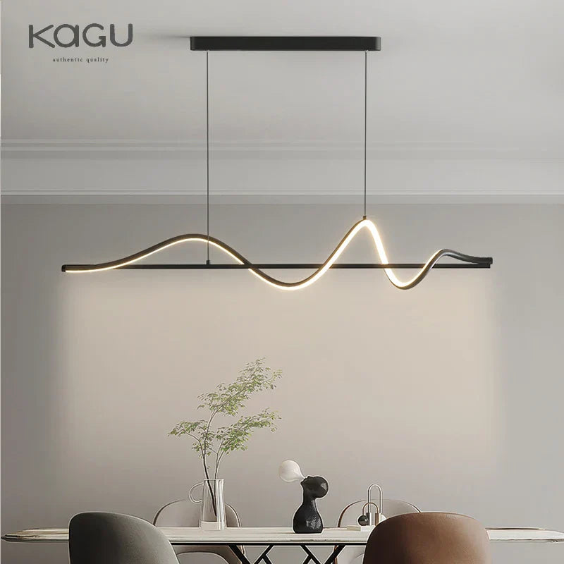 LED Pendant Light - Modern White/Black Long Line for Home, Restaurant, Office
