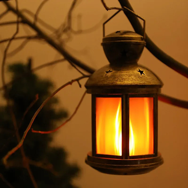 Retro Flame Camping Lamp: Multifunctional LED Light for Outdoor Adventure