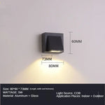 Outdoor Aluminium 5W LED Wall Lamp Sconce for Balcony Garden Decoration