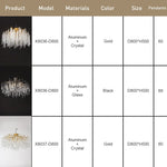 Branch Crystal LED Ceiling Chandelier in Gold/Black for Dining Room Lobby
