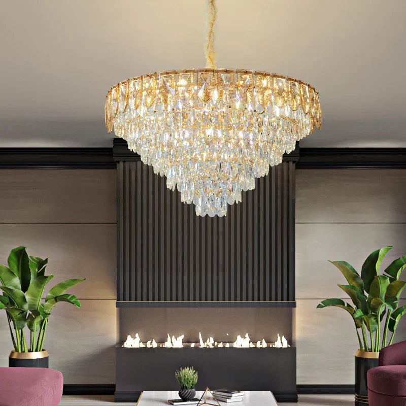 Crystal Chandelier LED Light Modern Luxury Designer for Main Living Room & Hotel