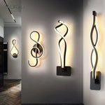 LED Wall Lamps Modern Minimalist Bedroom Living Room Lighting Black White