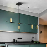 Modern Golden Metal LED Chandelier for Kitchen Dining Room Lighting
