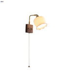 Walnut Ash LED Wall Sconce Rotatable White Glass Stair Light Fixtures