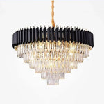 Gold Black Crystal Chandeliers LED Ceiling Light for Luxe Living & Hospitality