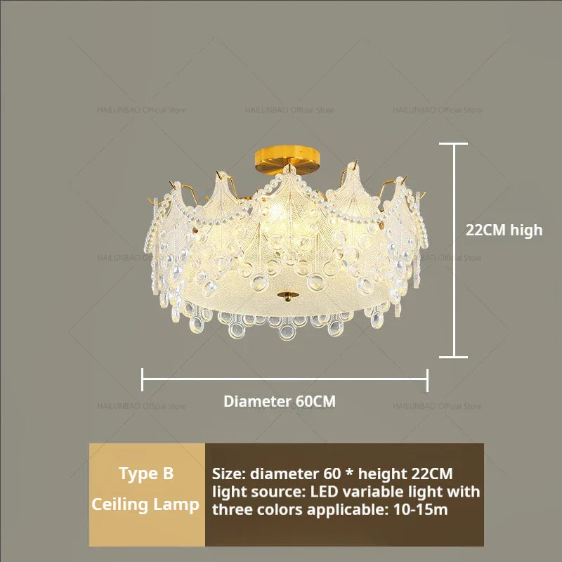 Luxury Cream Wind Crystal Chandelier: High-End Living Room, Dining Room, Bedroom Light