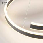 Round Spiral Chandelier in Black/White For Living Dining Kitchen Room Lighting Fixtures