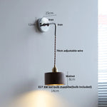 Walnut Ash LED Wall Sconce Adjustable Japanese Style Stair Light Fixtures